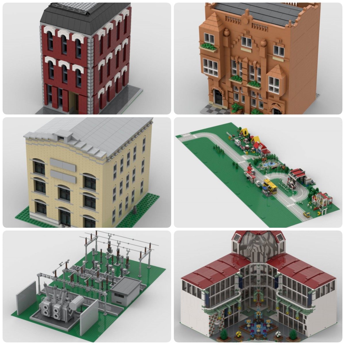 定制积木创意设计玩具办公服装楼高压变电站云酒店街景艺术建筑