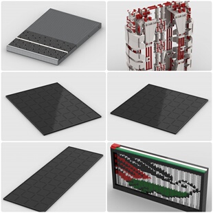 定制积木创意设计新款儿童像素艺术画框底板蘑菇盒巴勒斯坦鸽子