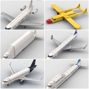 定制积木创意设计空中客车A320爱尔兰航空客机海鸭飞机波音747