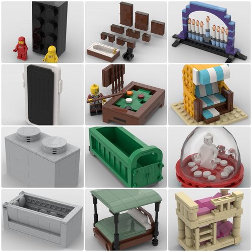 定制积木小颗粒新款摆件模型儿童益智解压拼装玩具男孩生日礼物盒