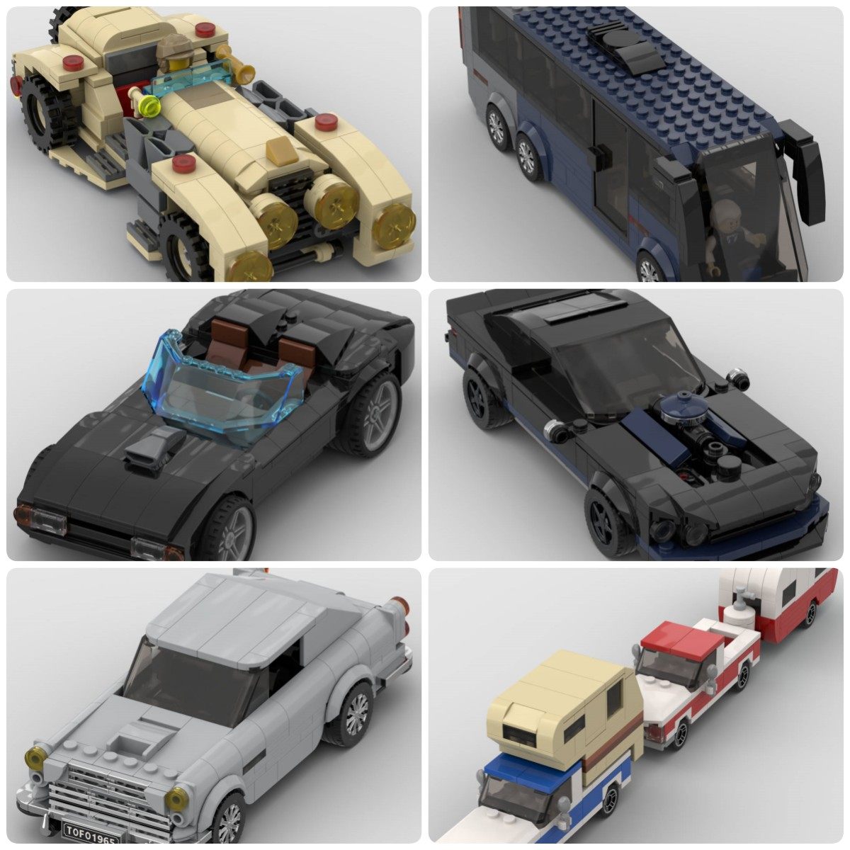 定制积木MOSKVITCH车G4NG汽车露营车卡车69年肌肉车DB5车肌肉车