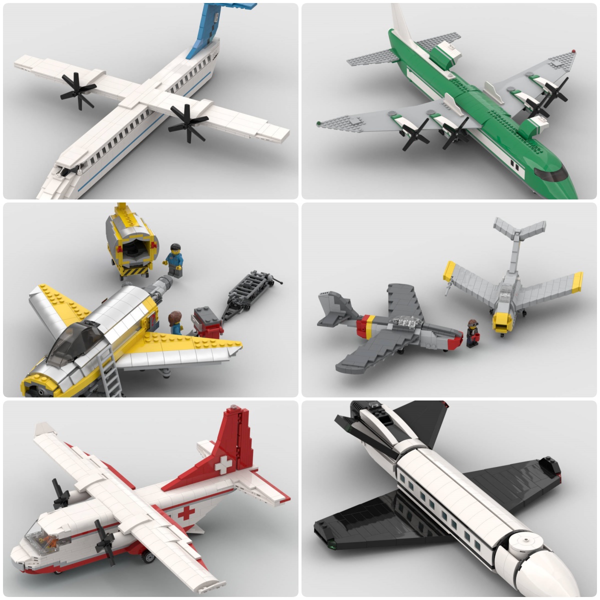 定制积木创意设计儿童Dosh飞机Evac AC飞机竞赛飞机喷气式飞机