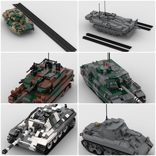 定制积木玩具M4A1谢尔曼中型坦克挑战者2主战坦克猎豹式驱逐战车