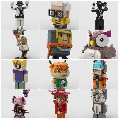 定制积木街舞机甲猫头鹰核电舞狮兔子拉伊卜恶灵骑士奇兵龙鲨猫树