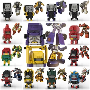 定制积木汽车人85间谍巨浪花滑翔机战戟消防吊滑车烟幕轮胎录音机