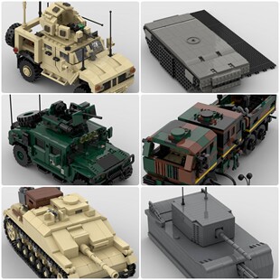 定制积木防地雷反伏击车坦克车体依维柯ACTL火炮车自行突击炮悍马