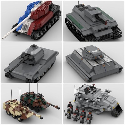 定制积木玩具水陆两栖装甲车突击车AMX-10RC轮式侦察车解放者坦克