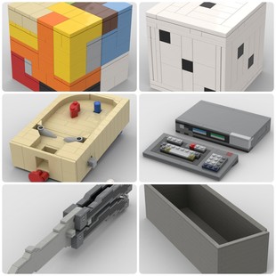 定制积木创意设计蝴蝶刀弹球机MSX个人电脑3D益智方块骰子废纸篓