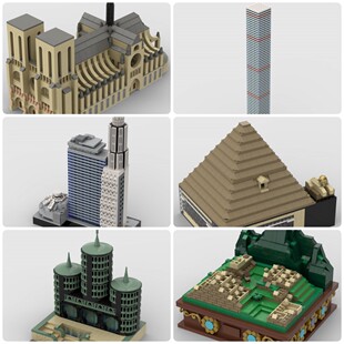 定制积木世界跆拳道联盟巴黎圣母院马丘比丘金字塔步行街摩天大楼