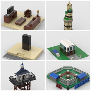 定制积木向太空漫游致敬摩天大楼客厅酒吧火焰杯美人鱼平台棒球场