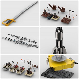 定制积木玩具新地平线机枪大炮v2火箭弹普鲁士布吕歇尔军刀武器