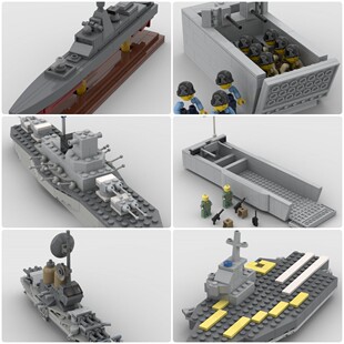 定制积木航空母舰战列舰登陆艇战舰戈尔什科夫海军元帅级护卫舰