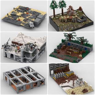 定制积木阿贡掩体作战指挥中心掩体一战阿登战役M4谢尔曼中型坦克