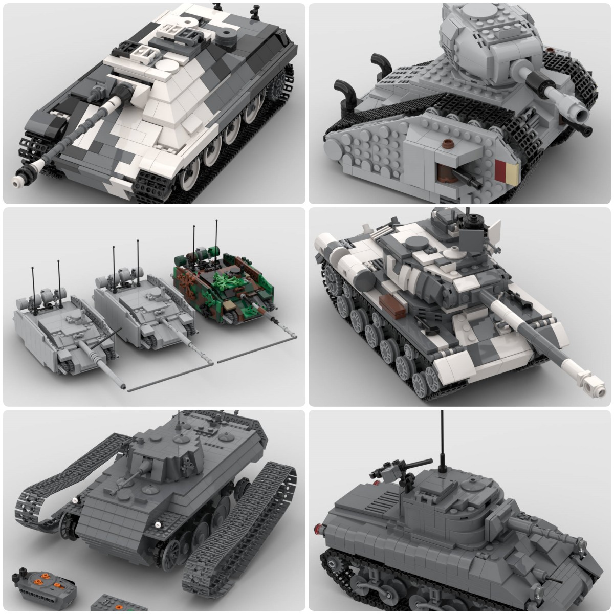 定制积木VK16轻型坦克IS-2重型坦克M4A1中型坦克科幻坦克驱逐战车