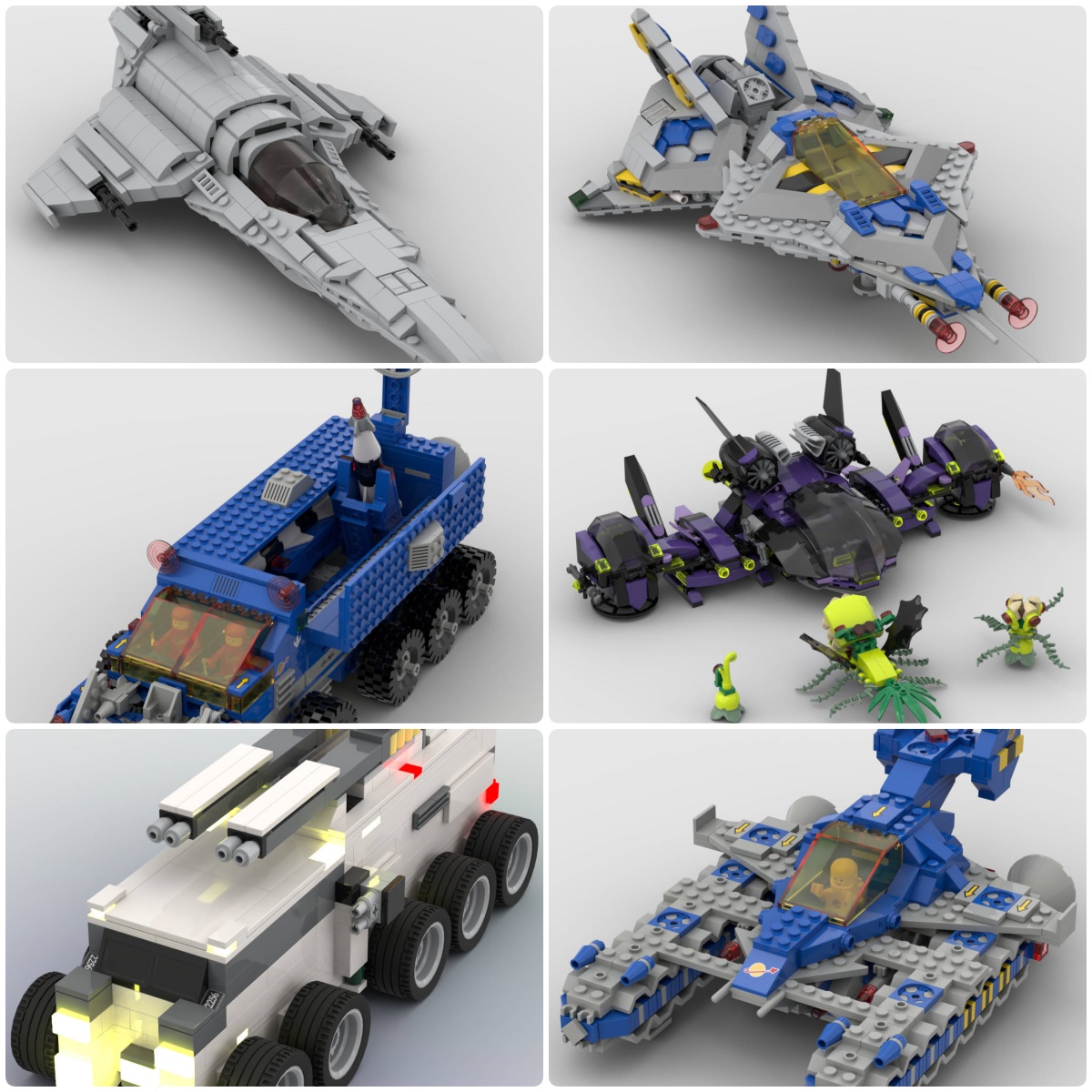 定制积木创意设计玩具汽车轰炸机眼镜王蛇飞船太空移动车CS拦截机