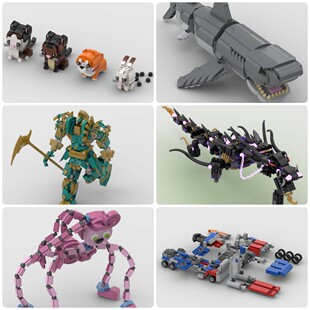定制积木创意设计儿童玩具巨齿鲨阿努比斯擎天柱Emir宠物Overlord