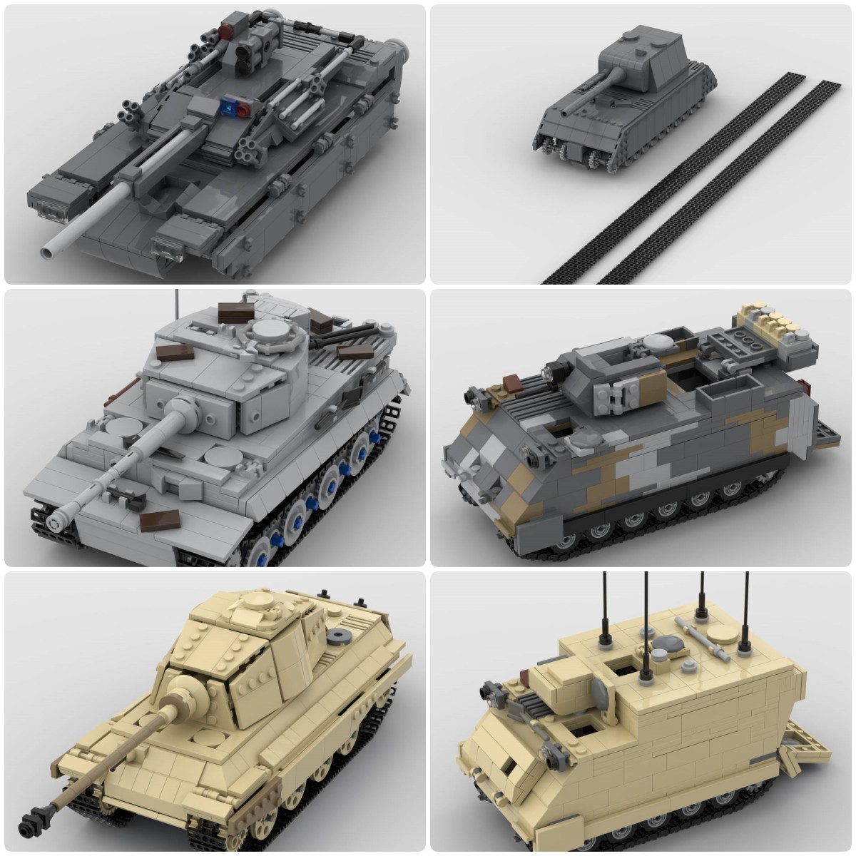 定制积木虎王式重型坦克M113AS4步兵战车M1068装甲指挥车狮式坦克