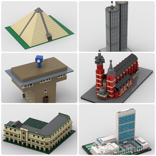 定制积木玩具世贸中心南伦马克酒店金字塔教堂信号所联合国总部