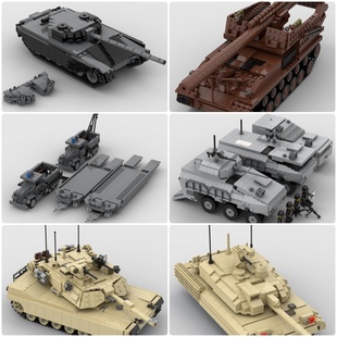 定制积木玩具M4A3谢尔曼管风琴中型坦克M4A3E8中型坦克运载导弹车