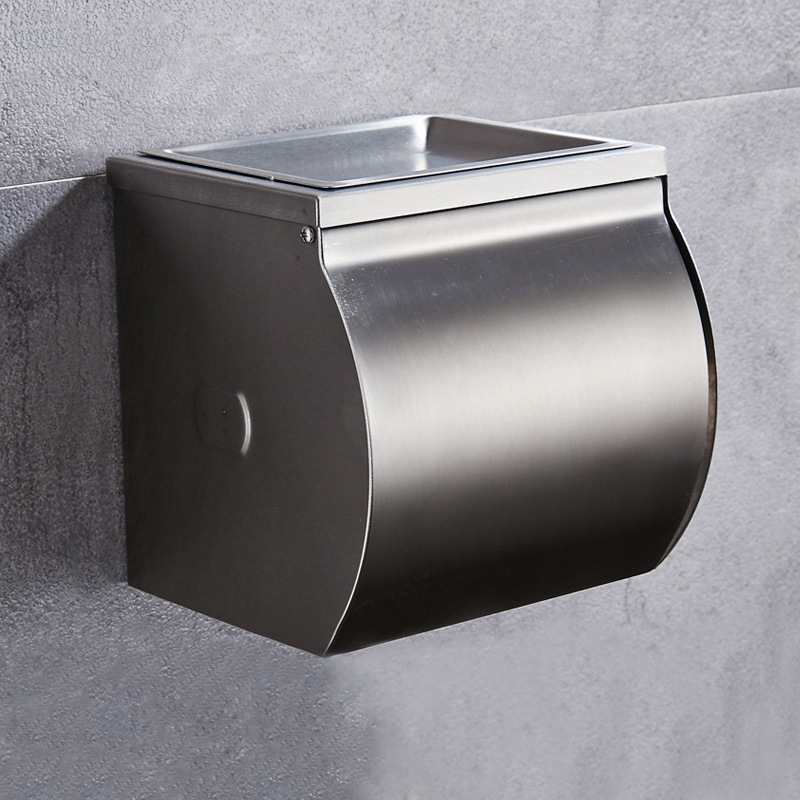 304不锈钢拉丝浴室酒店纸巾盒卫生间马桶抽纸卷纸厕所收纳架