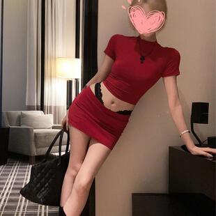 正肩T恤上衣性感辣妹 短款 奢华魅惑酒吧ds演出服夜店gogo服装 修身