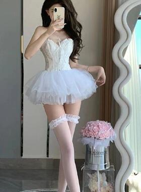 新款女团ds演出服gogo秀服装酒吧dj气氛巡场B组领舞黑色网纱短裙