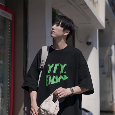 美式ins复古潮牌设计感字母印花短袖t恤男女夏季宽松情侣上衣