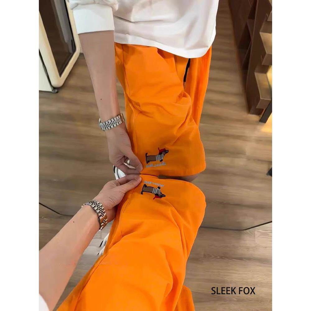 夏季日常通勤多巴胺腊肠狗刺绣短裤海边速干透气直筒男装五分短裤