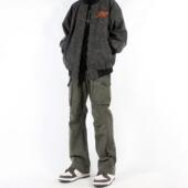 裤 脚排扣开叉休闲工装 男女潮牌vibe风 嘻哈裤 高街多口袋宽松直筒裤