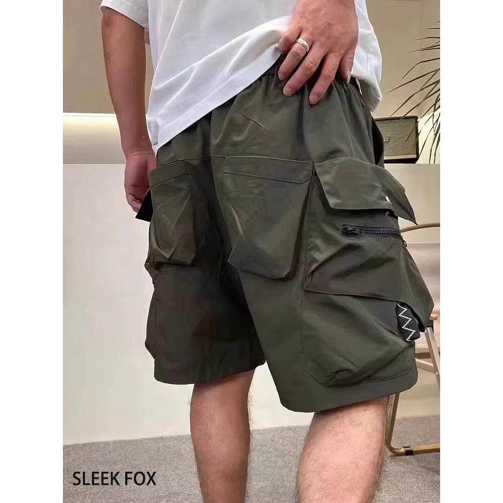 新款夏季拉链大口袋机能工装裤户外速干透气运动短裤百搭时尚男装