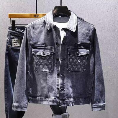 2026新款牛仔外套男春秋季黑色高级感多口袋潮牌大码男士工装夹克