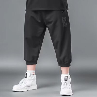 大码运动七分短裤男士夏季薄款胖子加肥加大宽松显瘦休闲中裤潮流