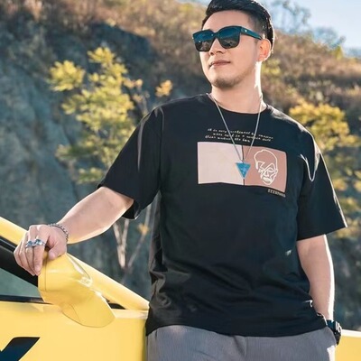 2022夏季休闲卡通印花短袖男ins港风宽松百搭简约T恤潮