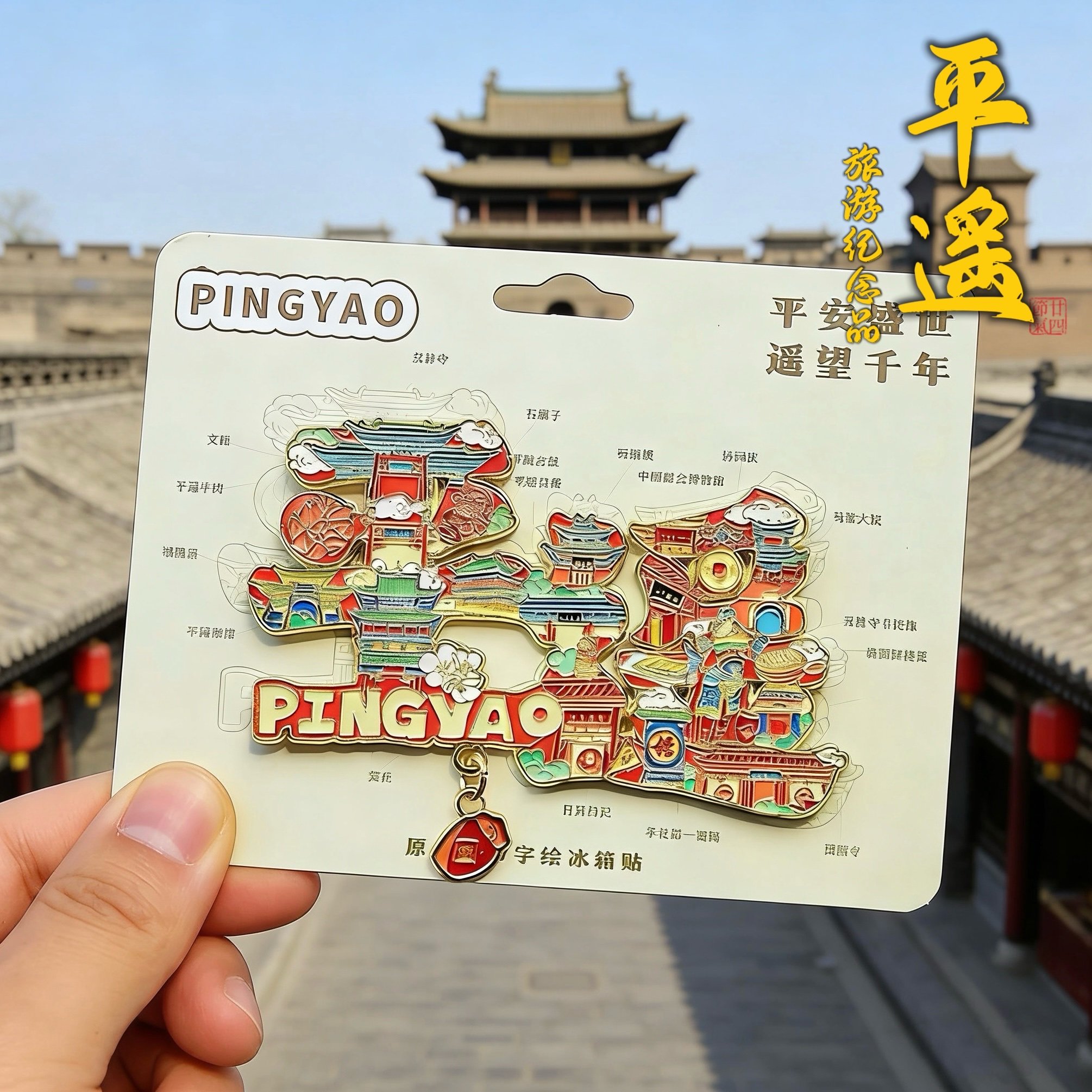 山西平遥文创金属冰箱贴大同云冈石窟悬空寺景区文旅创意纪念礼品,节庆用品/礼品,文化创意冰箱贴,淘宝优惠券,粉丝福利购,淘宝优惠卷