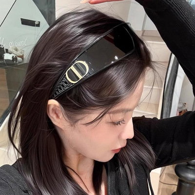 2025CD未来感发箍墨镜女高级感滑雪护目镜骑行防风运动太阳眼镜男