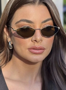 复古菱形金属墨镜miu小框欧美ins风街拍太阳眼镜嘻哈个性太阳镜女