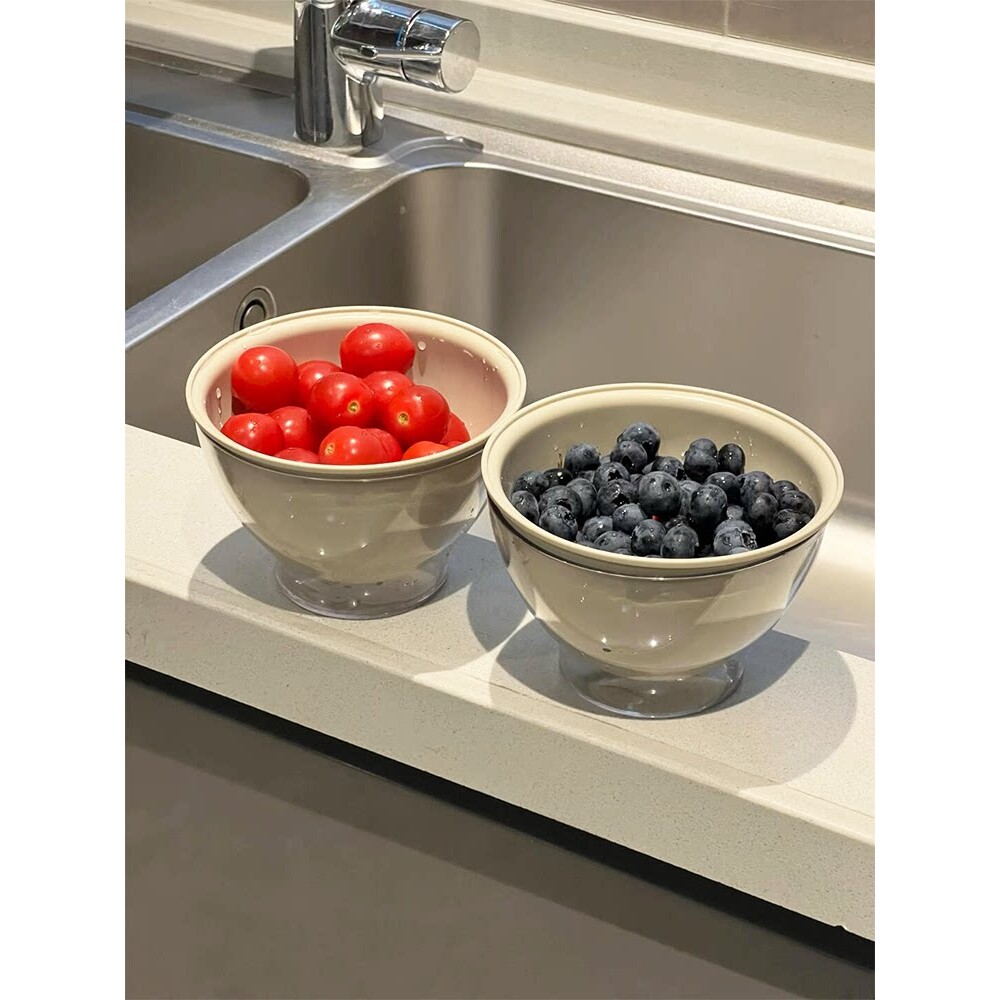 多巴胺果盘沥水篮洗水果神器双层果篮食品加厚多功能壁挂厨房