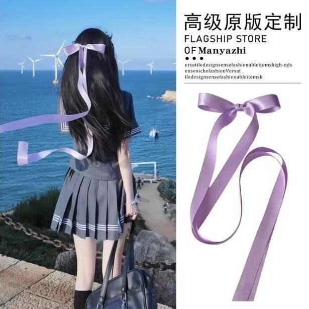 超大蝴蝶结长飘带发夹薄纱古风甜美发饰女头饰氛围感仙气弹簧夹