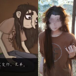 俏皮脸sally face游戏周边Larry同款cos宽松纯棉t恤男女短袖