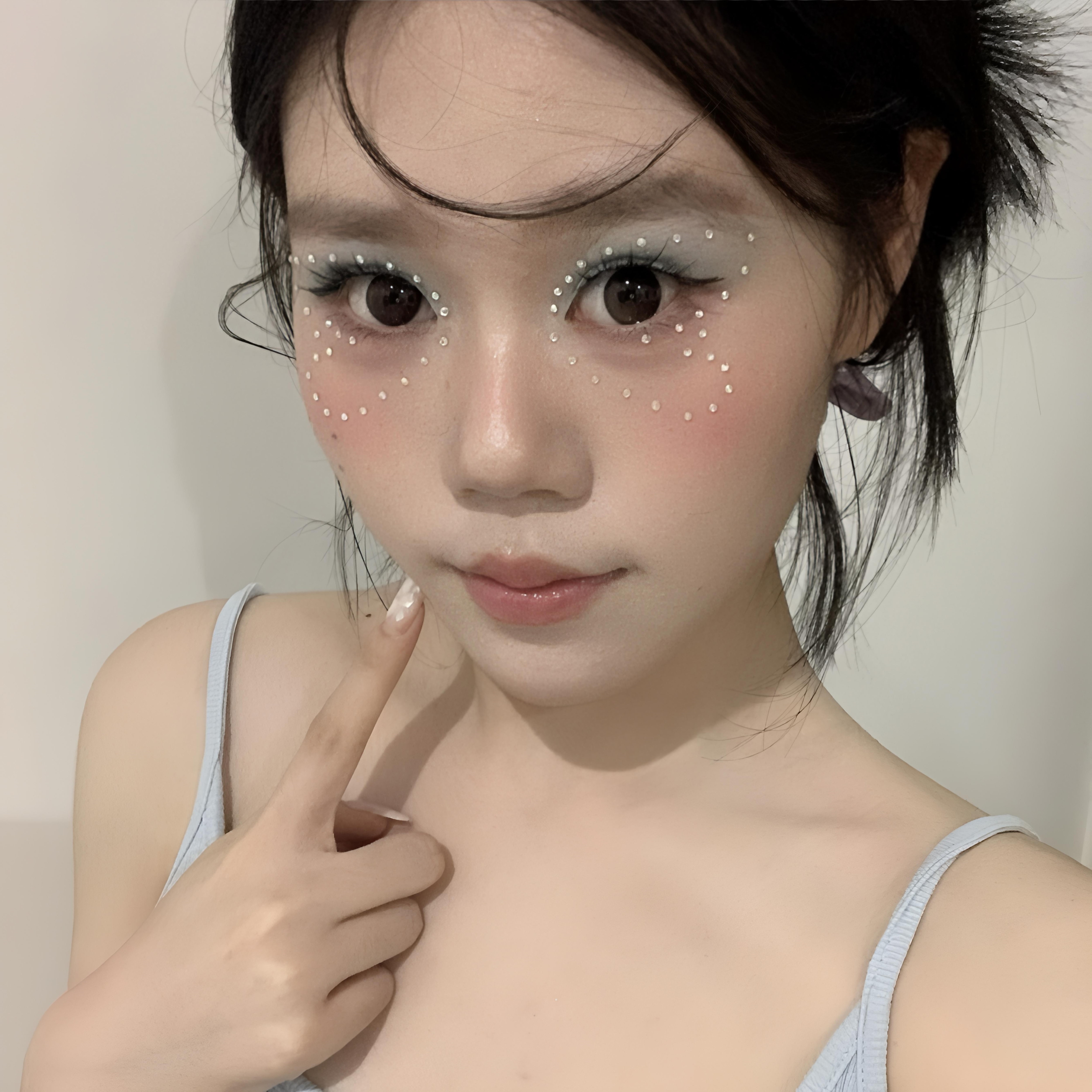 韩系ins风钻石蝴蝶眼妆贴