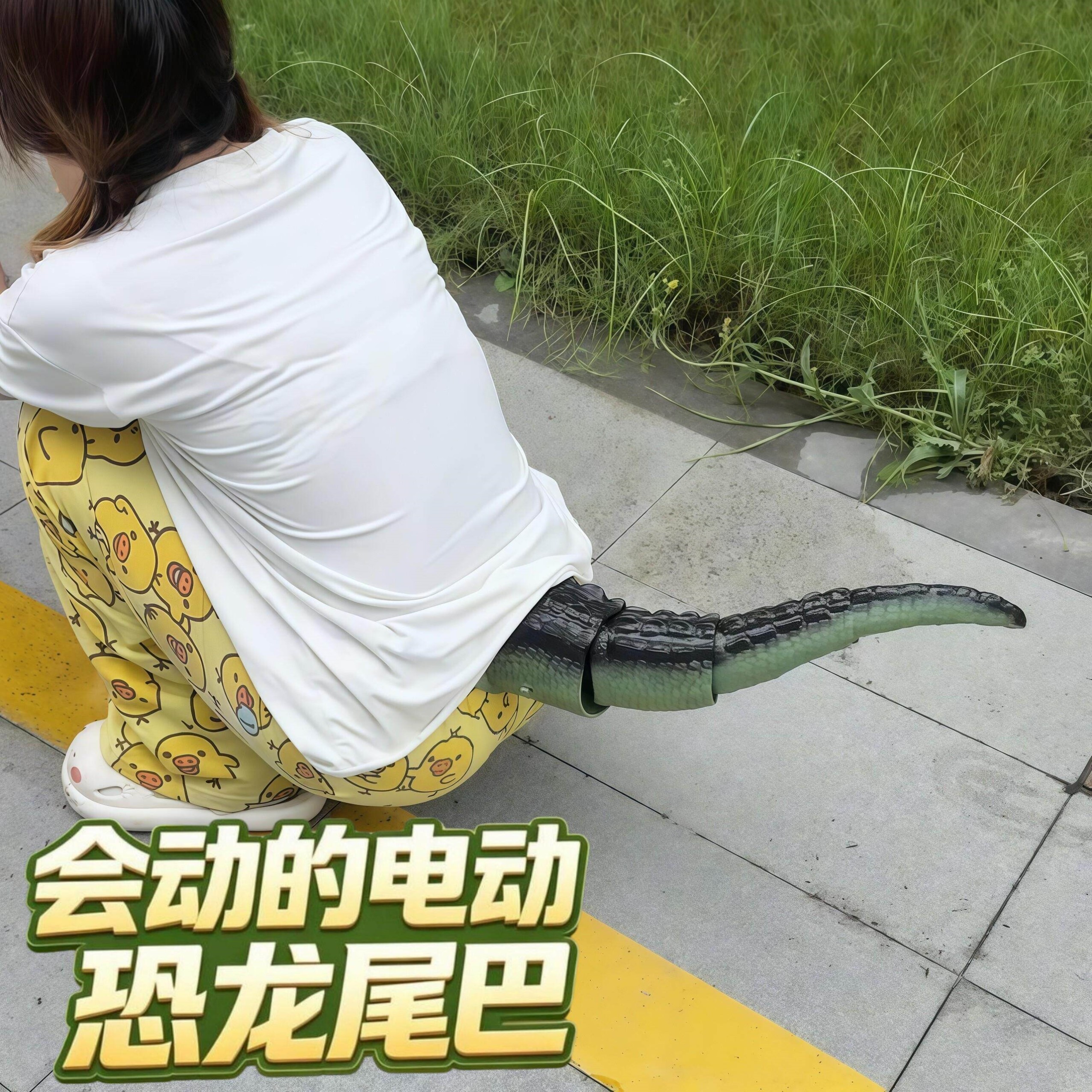 电动摇摆音效恐龙尾巴车尾装饰