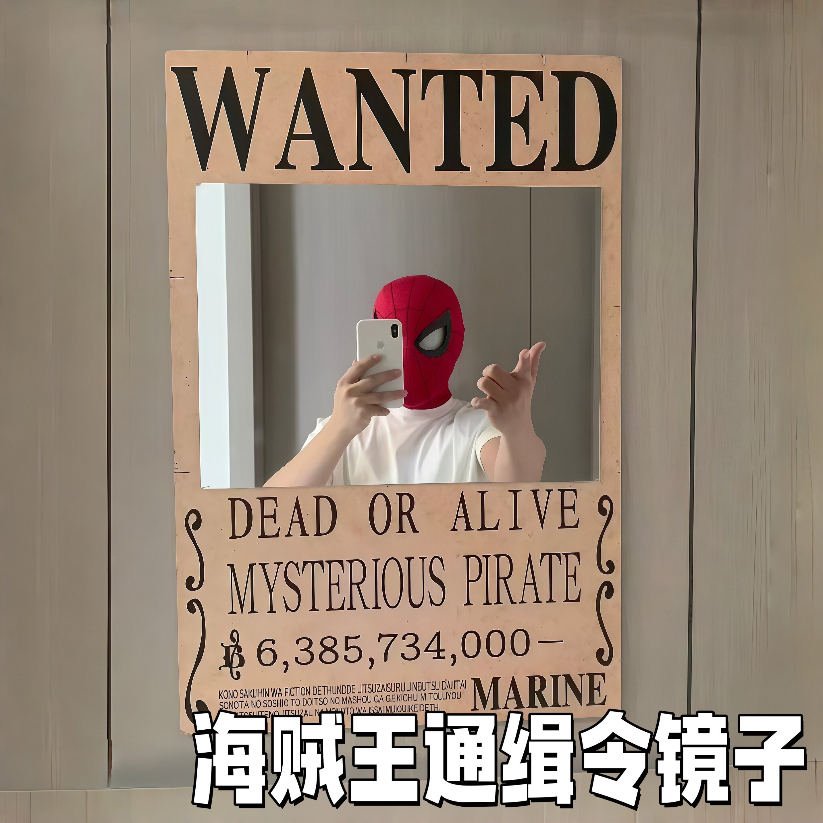海贼王通缉令亚克力镜子墙贴