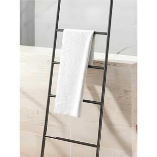 COCO 北欧卧室铁艺靠墙衣帽架落地式梯子形衣服收纳挂衣架毛巾架