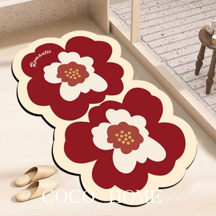 COCO HOME家居小红书小清新不规则花花厕所吸水地垫家用浴室防滑