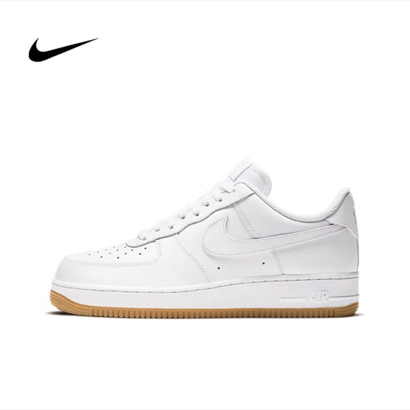 Nike AIR FORCE空军一号白棕色休闲运动板鞋DJ2739-100 广东PP仓