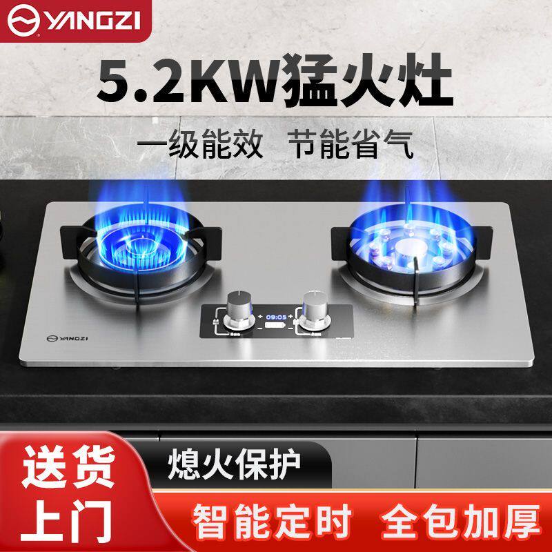 扬子不锈钢燃气灶双灶煤
