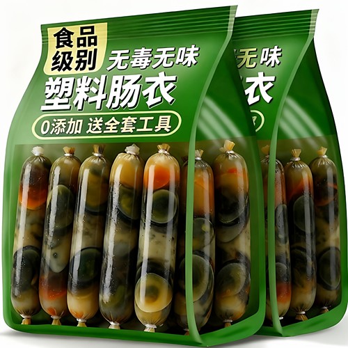 【食品级】塑料肠衣耐高温灌香肠皮蛋松花蛋火腿肠外衣官方旗舰店