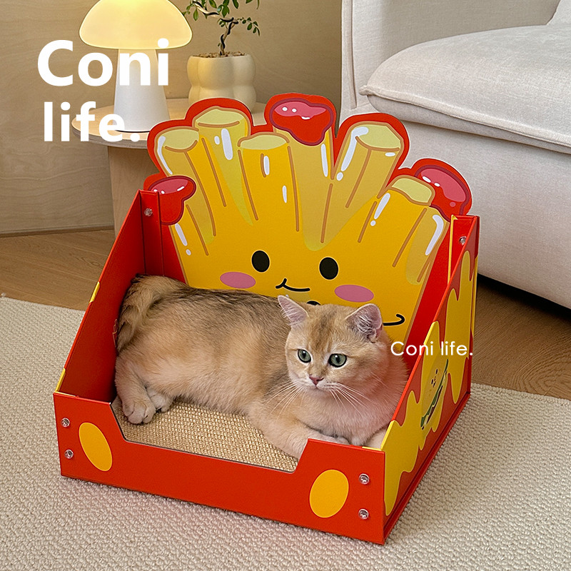 Coni life薯条猫抓板猫窝一体耐磨不掉屑猫沙发剑麻大号猫咪用品