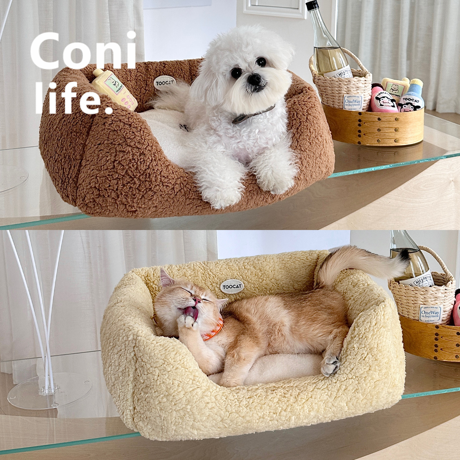 Coni life狗窝沙发床冬季保暖猫窝可拆洗小型犬宠物睡垫四季通用