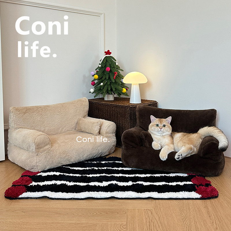 Coni life猫窝沙发宠物床四季通用毛绒猫咪沙发小狗窝保暖可拆洗